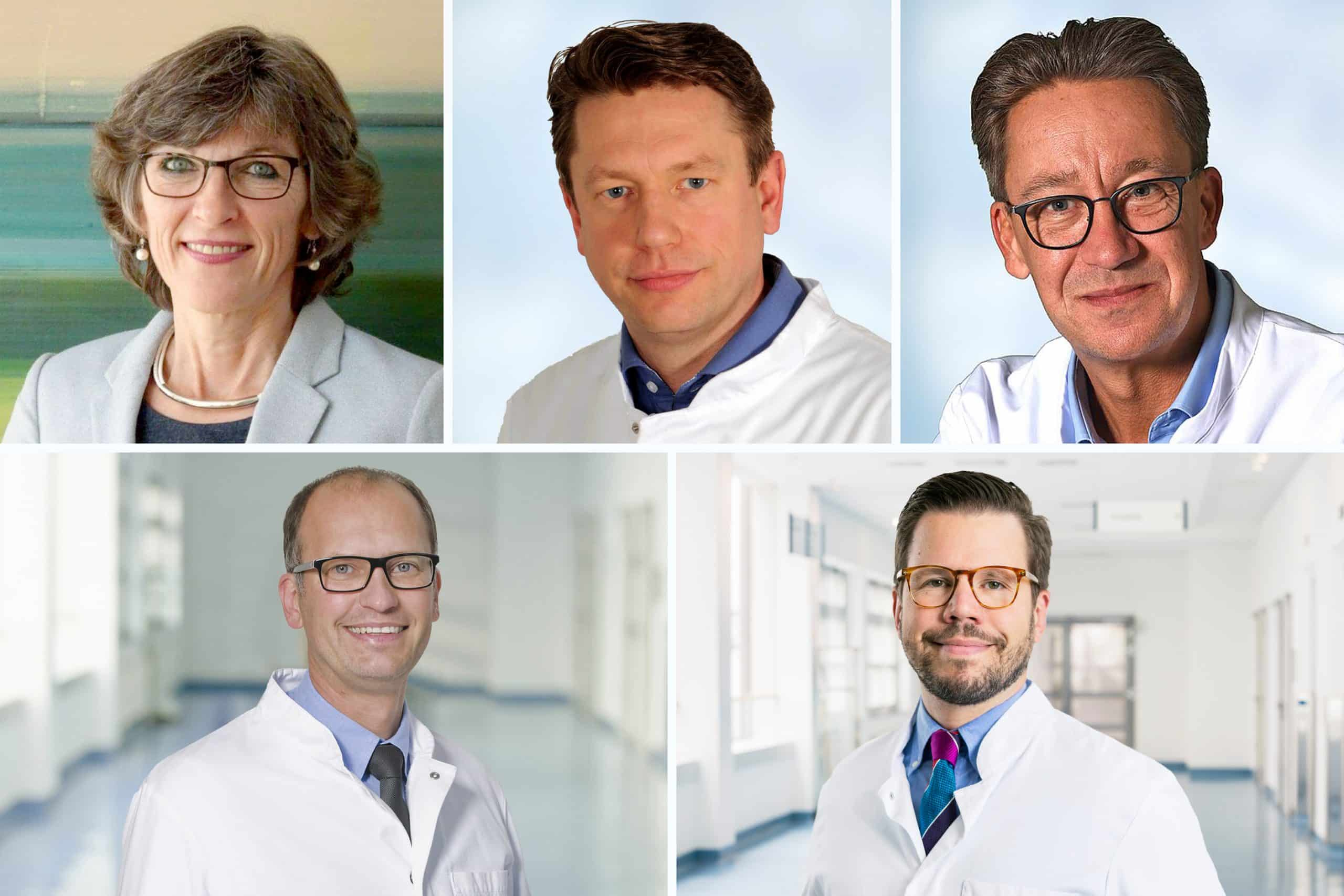 Gudrun Bruns (Krebsberatungsstelle Münster), Prof. Dr. Tobias Hirsch (Fachklinik Hornheide), Priv.-Doz. Dr. Dr. Jan D. Raguse (Fachklinik Hornheide), Priv.-Doz. Dr. Jan Kriz (Clemenshospital) und Dr. Rüdiger Langenberg (Clemenshospital).